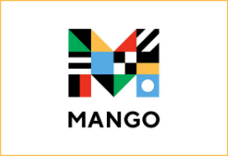 M in mango with different country's flags inside