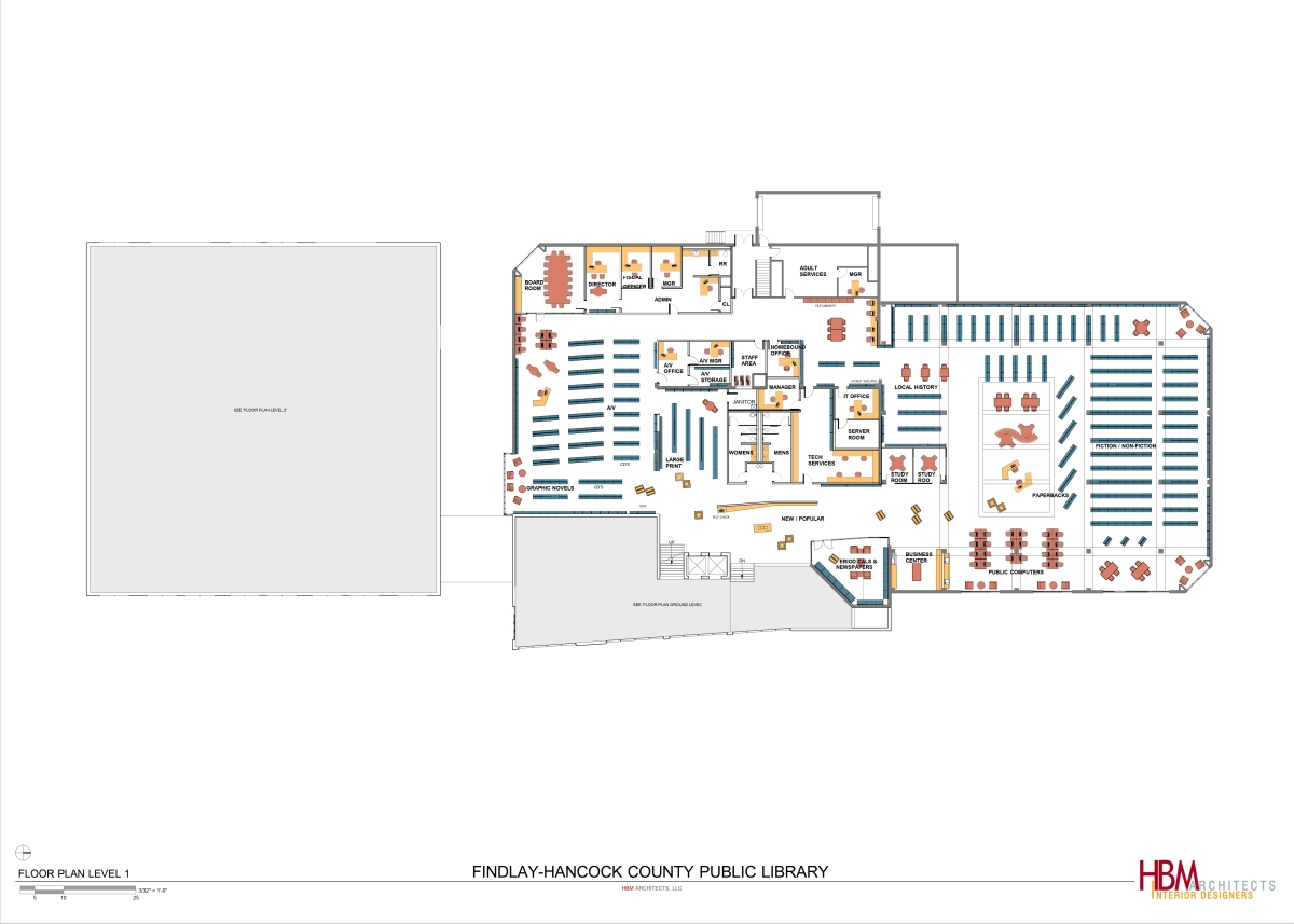 detailed drawing of inside of proposed building